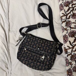 Black and Brown crossbody fossil Bag